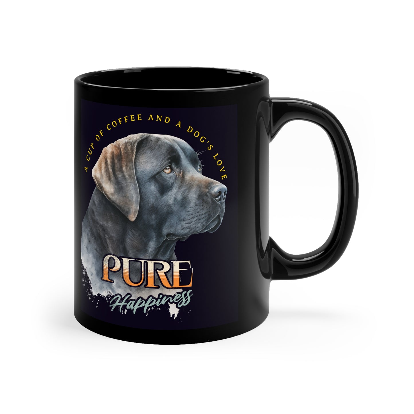 Pure Happiness - A Cup of Coffee and a Dog's Love, Coffee Mug, Dog Lover's Mug