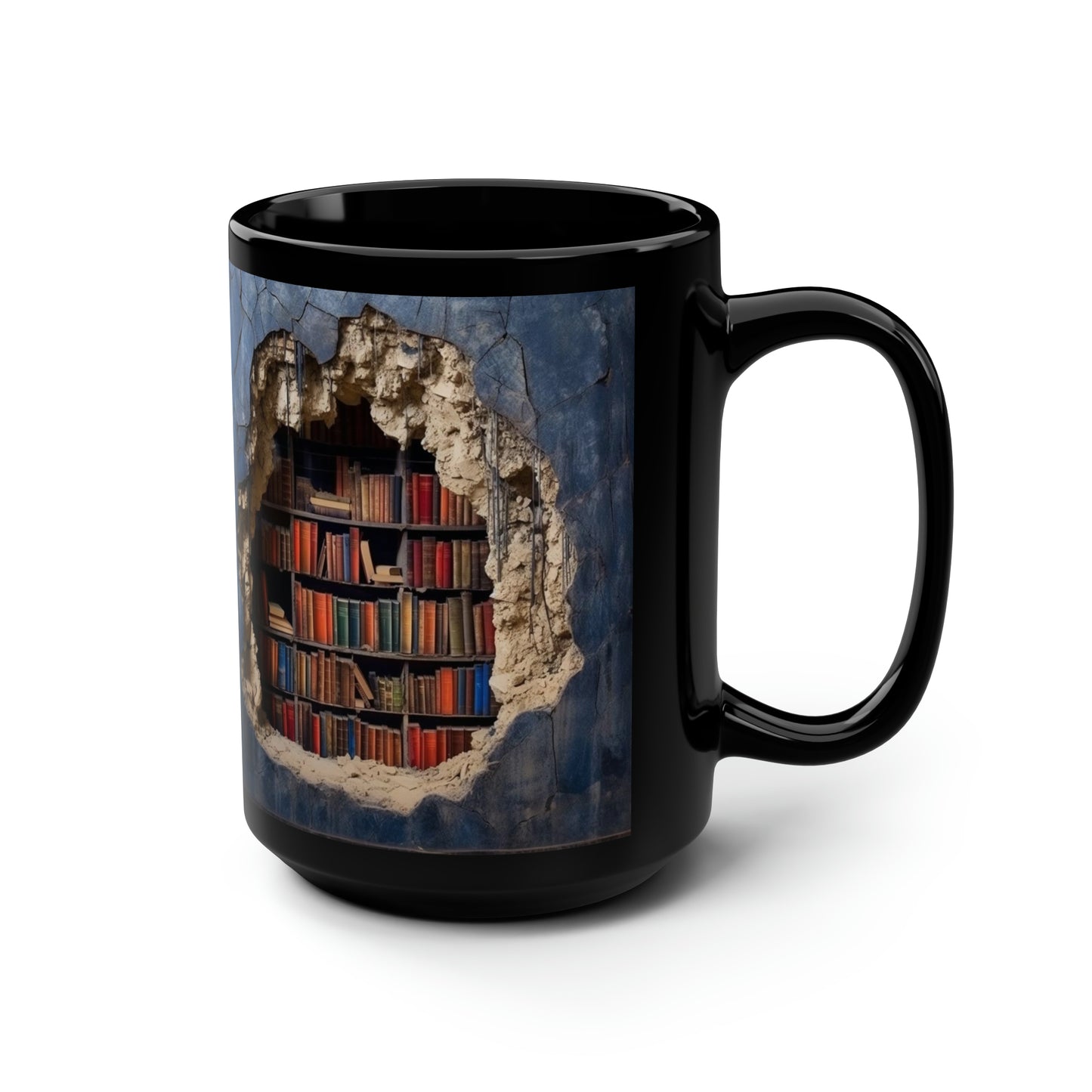 15 oz Book Mug, 3D Effect Realistic Books Mugs, Book Lover Gift, Book Lover Mug, 3D Effect Mug, Cracked Mug Design, Creative Gift