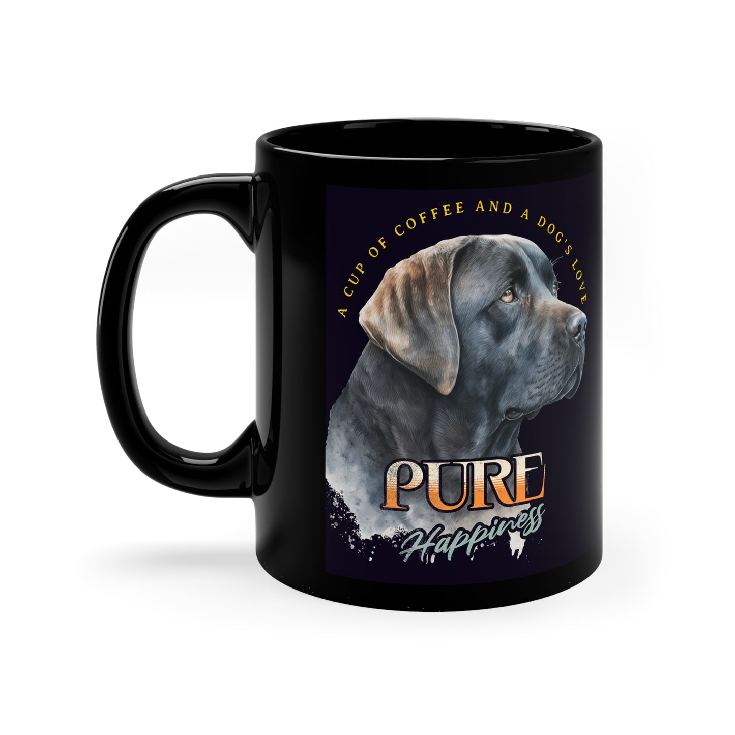 Pure Happiness - A Cup of Coffee and a Dog's Love, Coffee Mug, Dog Lover's Mug