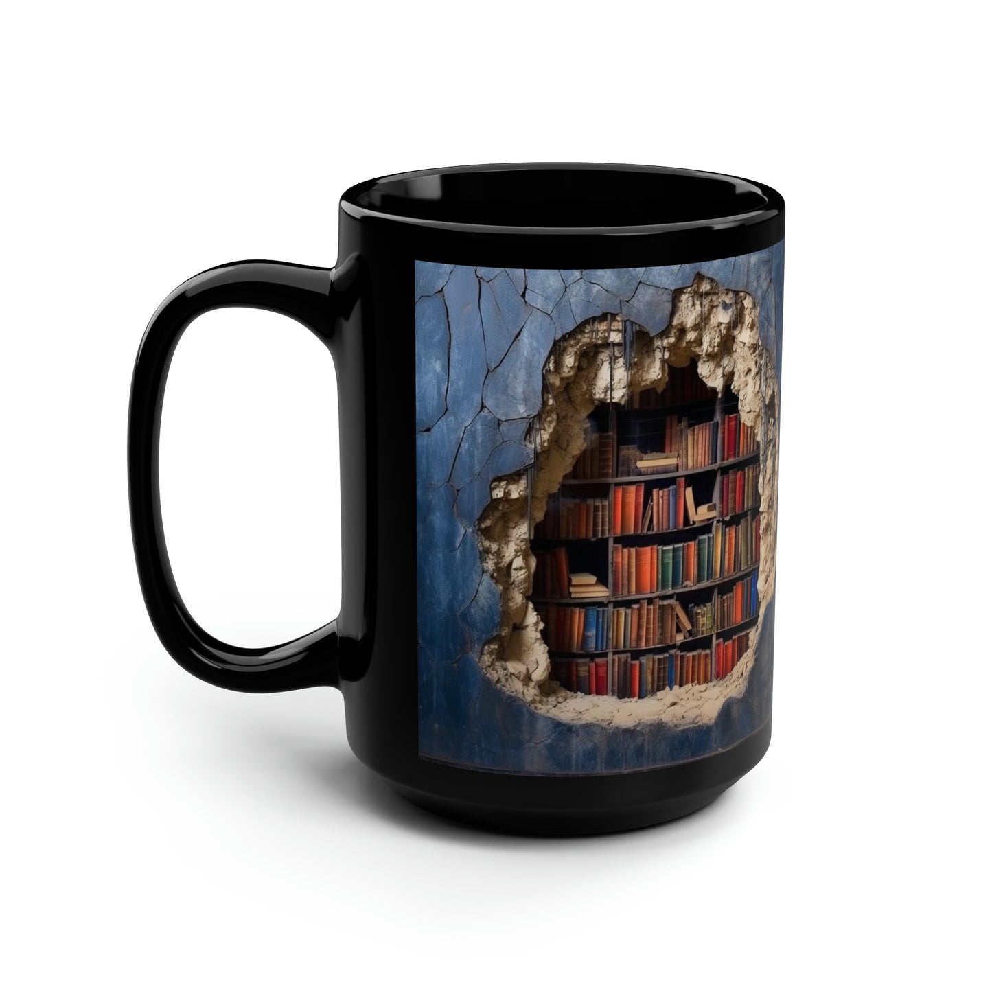 15 oz Book Mug, 3D Effect Realistic Books Mugs, Book Lover Gift, Book Lover Mug, 3D Effect Mug, Cracked Mug Design, Creative Gift