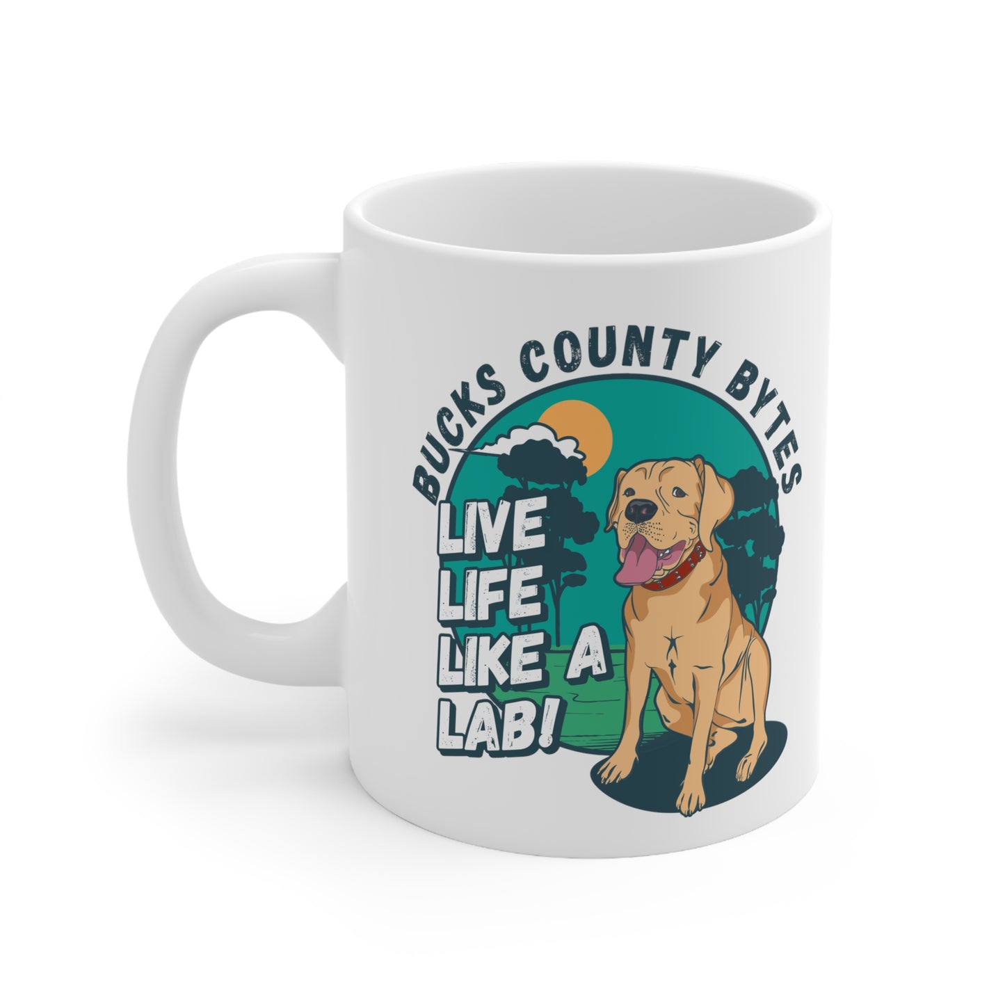 Bucks County Bytes coffee mug with Calypso as a Cartoon!