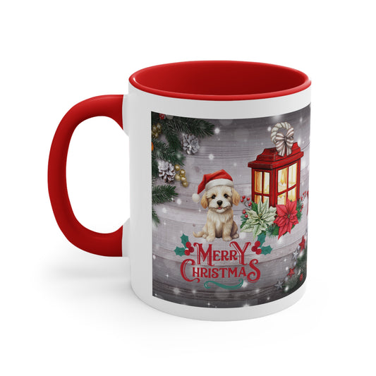 Christmas mug, hot cocoa mug, puppy, coffee mug, mom mug, relaxation mug, tea mug, Christmas time Mug, Holiday Mug, Bucks County