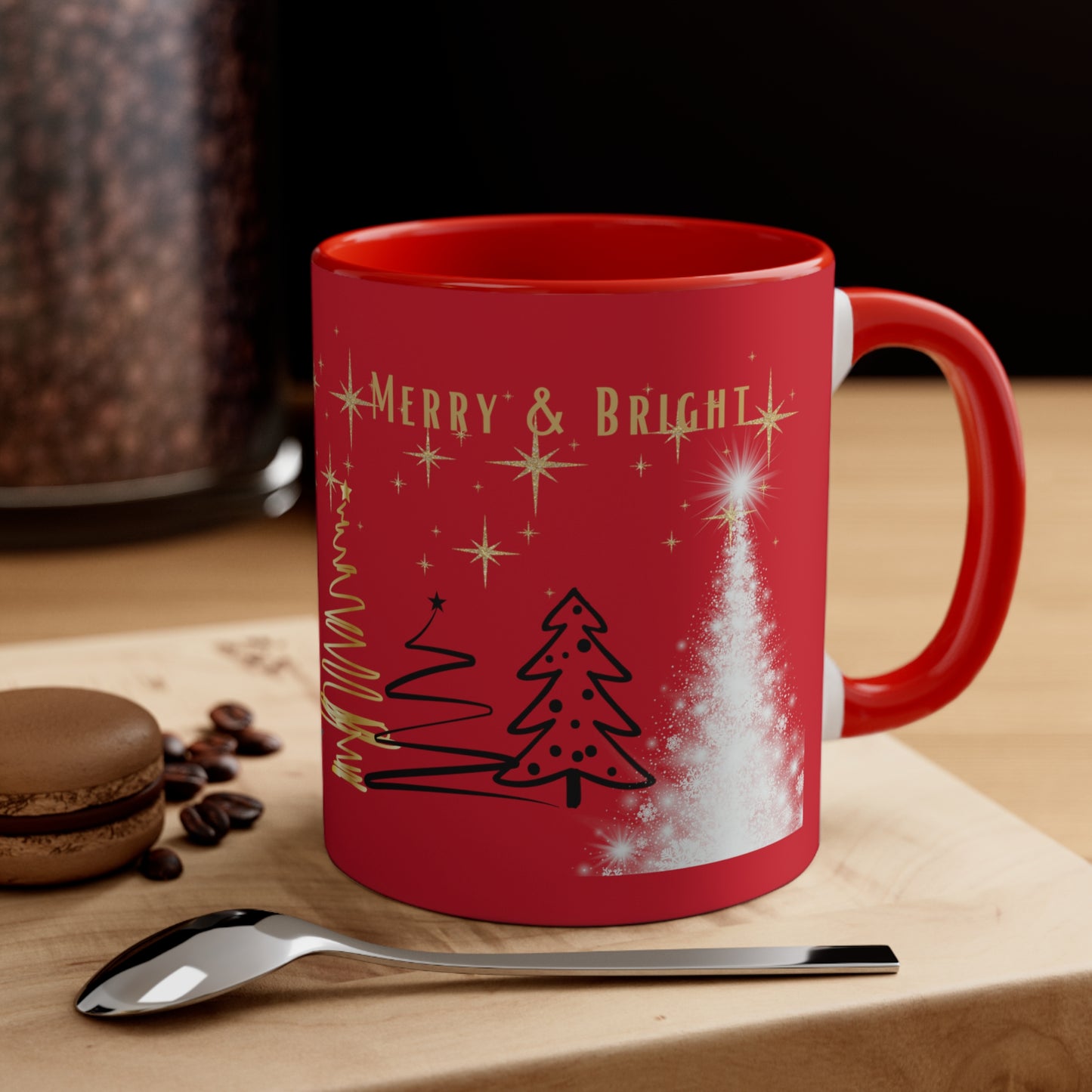 Merry Christmas Coffee Mug, Holiday Mug, Hot Chocolate Mug, Holiday Cheer, Red Coffee Mug, Christmas Mug