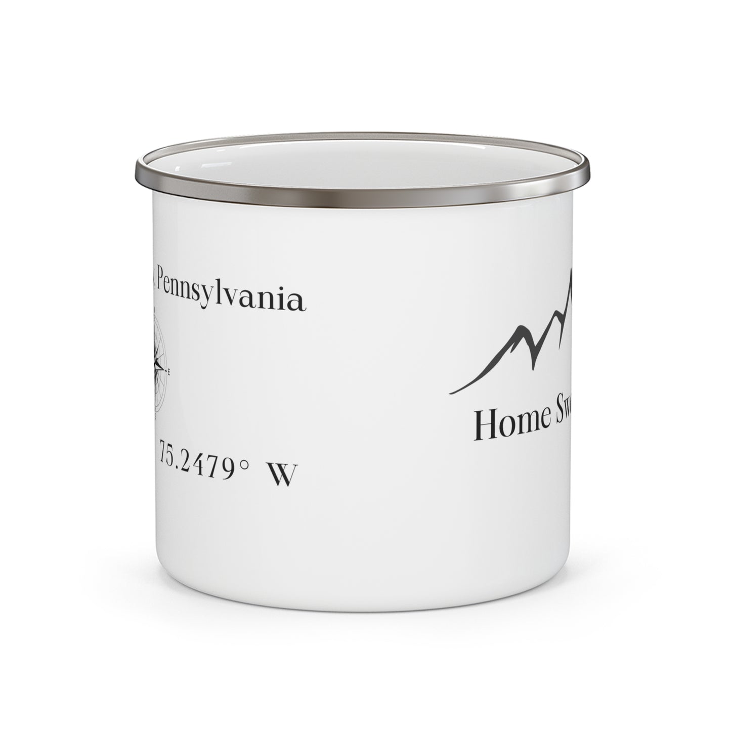 Bucks County Coordinates Camping Mug, Home Sweet Home Mug