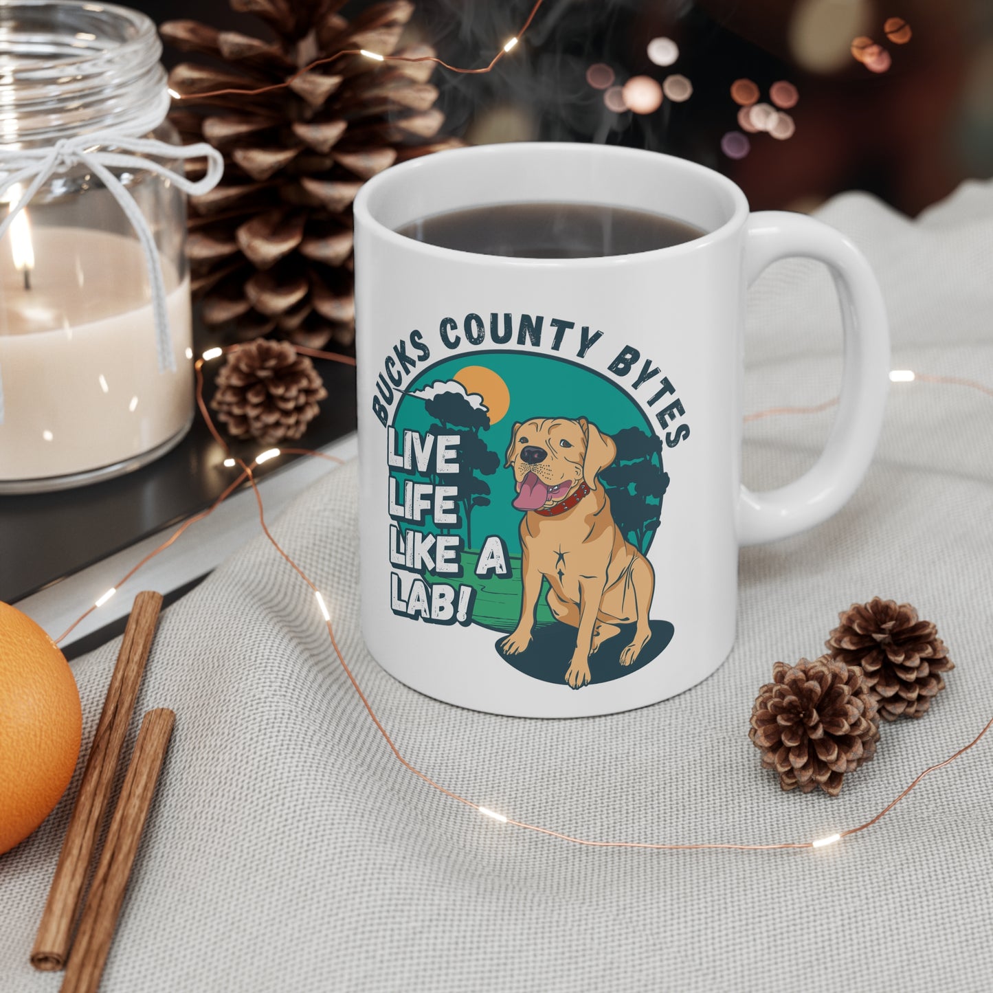 Bucks County Bytes coffee mug with Calypso as a Cartoon!