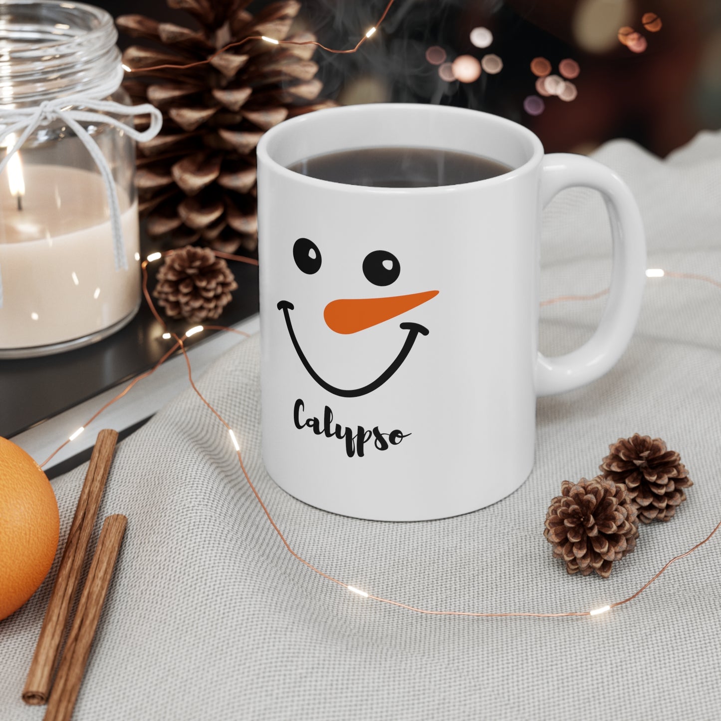 Snowman Mug - Christmas Mug - Custom Snowman Mug - Personalized Hot Chocolate Mug for Kids - Cute Holiday Mug - White Cocoa Mug