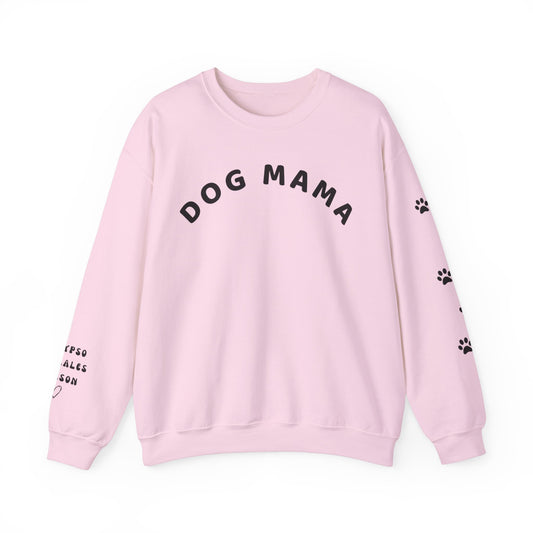 Custom Dog Momma Sweatshirt with Dog Names on Sleeve, Dog Momma Shirt, Dog Mom Sweatshirt, Customized Dog Names, Gift for Dog Mom