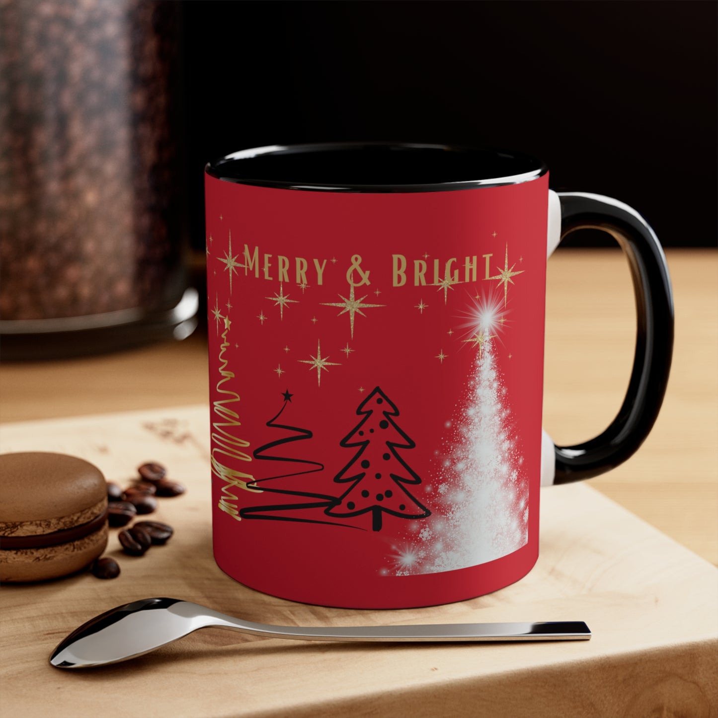 Merry Christmas Coffee Mug, Holiday Mug, Hot Chocolate Mug, Holiday Cheer, Red Coffee Mug, Christmas Mug