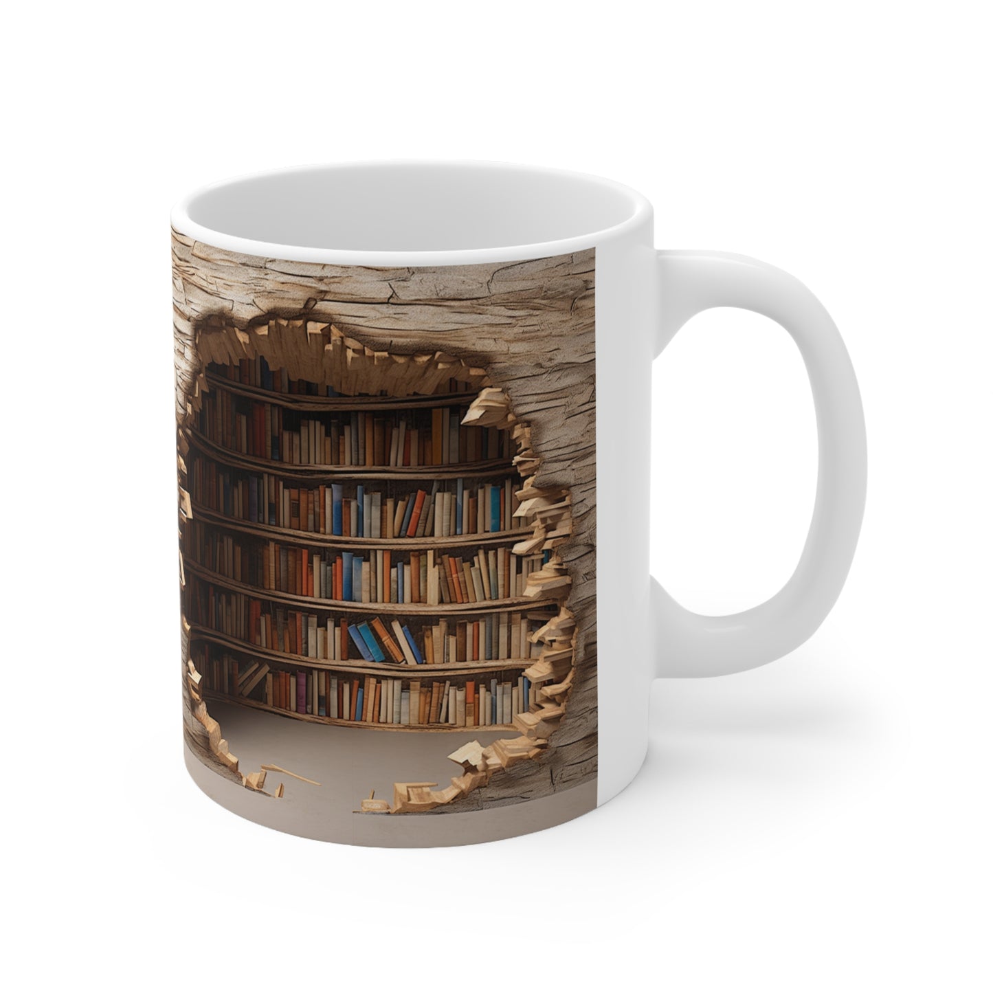 Book Mug, 3D Effect Realistic Books Mugs, Book Lover Gift, Book Lover Mug, 3D Effect Mug, Cracked Mug Design, Creative Gift, Creative Mug