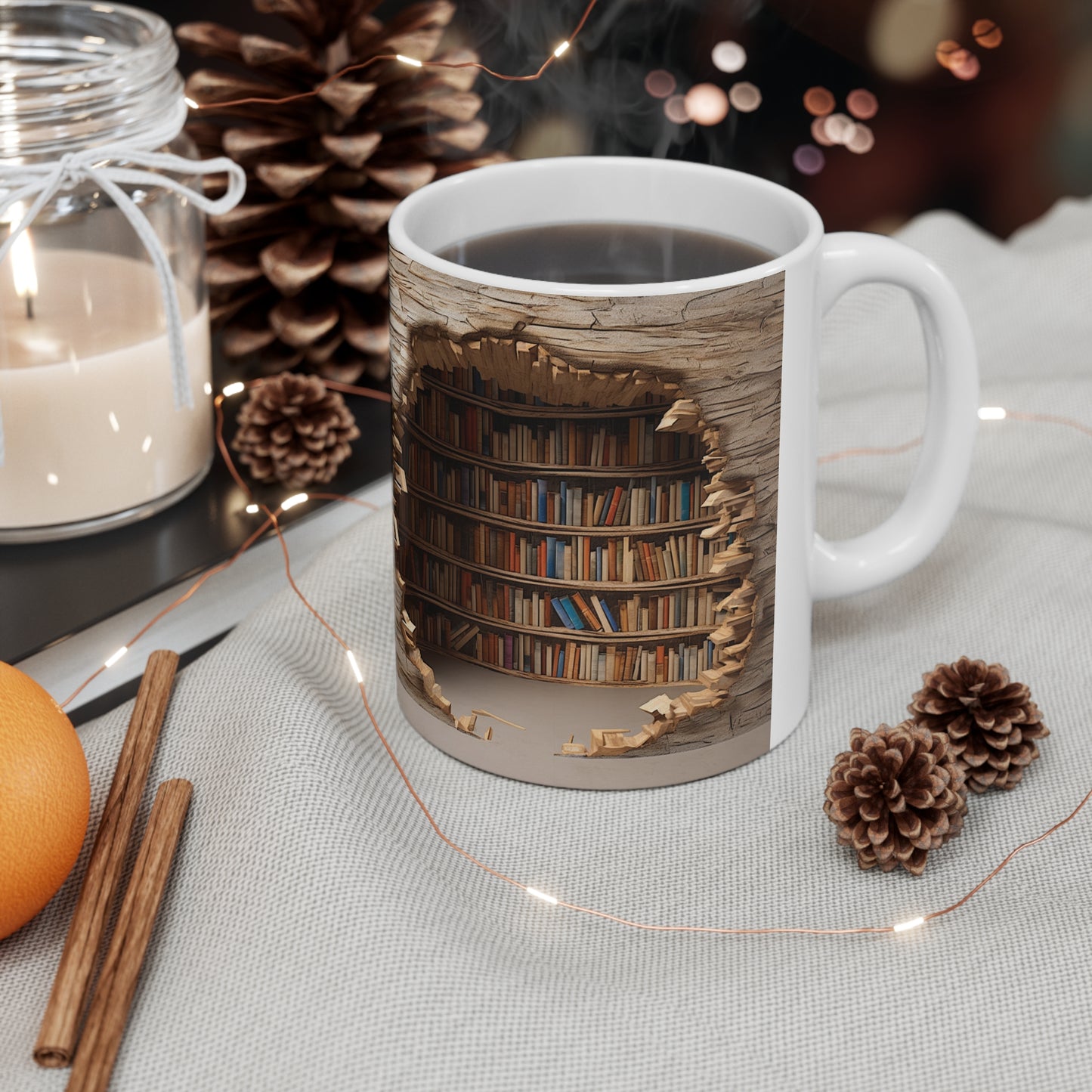 Book Mug, 3D Effect Realistic Books Mugs, Book Lover Gift, Book Lover Mug, 3D Effect Mug, Cracked Mug Design, Creative Gift, Creative Mug