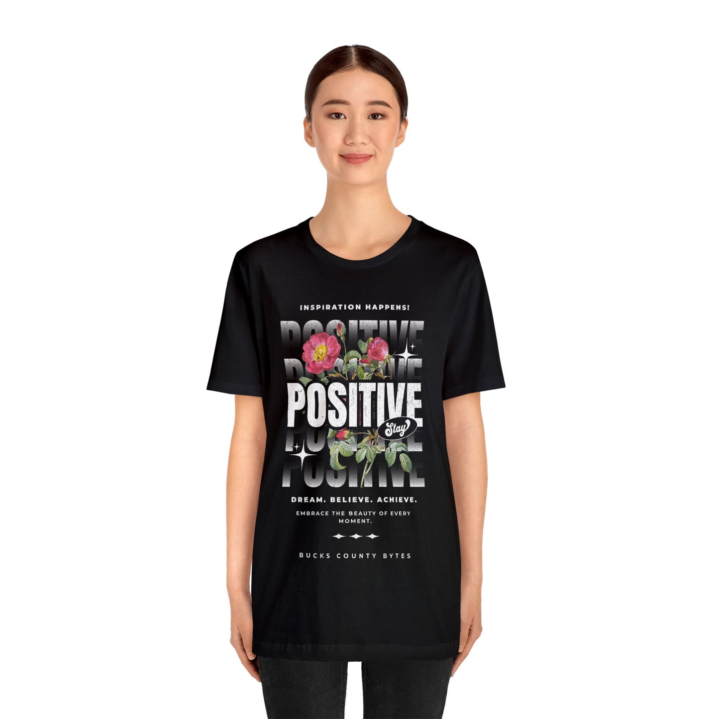 Inspiration Happens! Stay Positive Jersey T-shirt