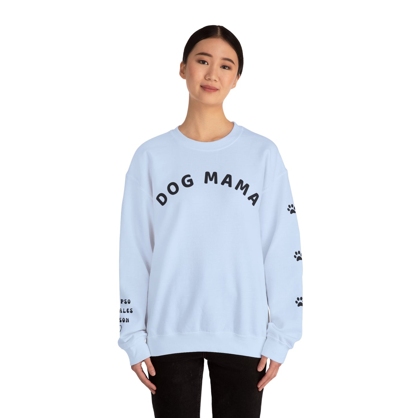 Custom Dog Momma Sweatshirt with Dog Names on Sleeve, Dog Momma Shirt, Dog Mom Sweatshirt, Customized Dog Names, Gift for Dog Mom