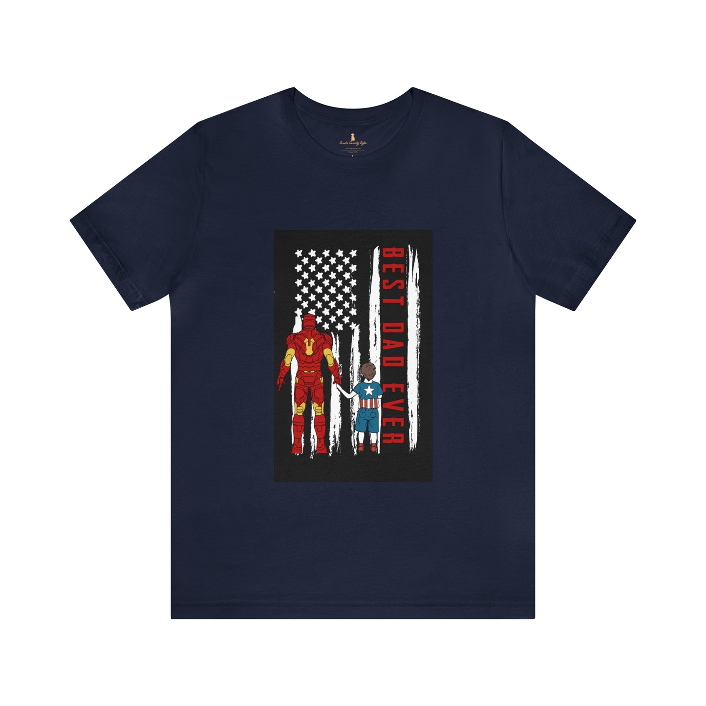 Best Dad Ever Superhero T-Shirt, Iron Man and Captain America