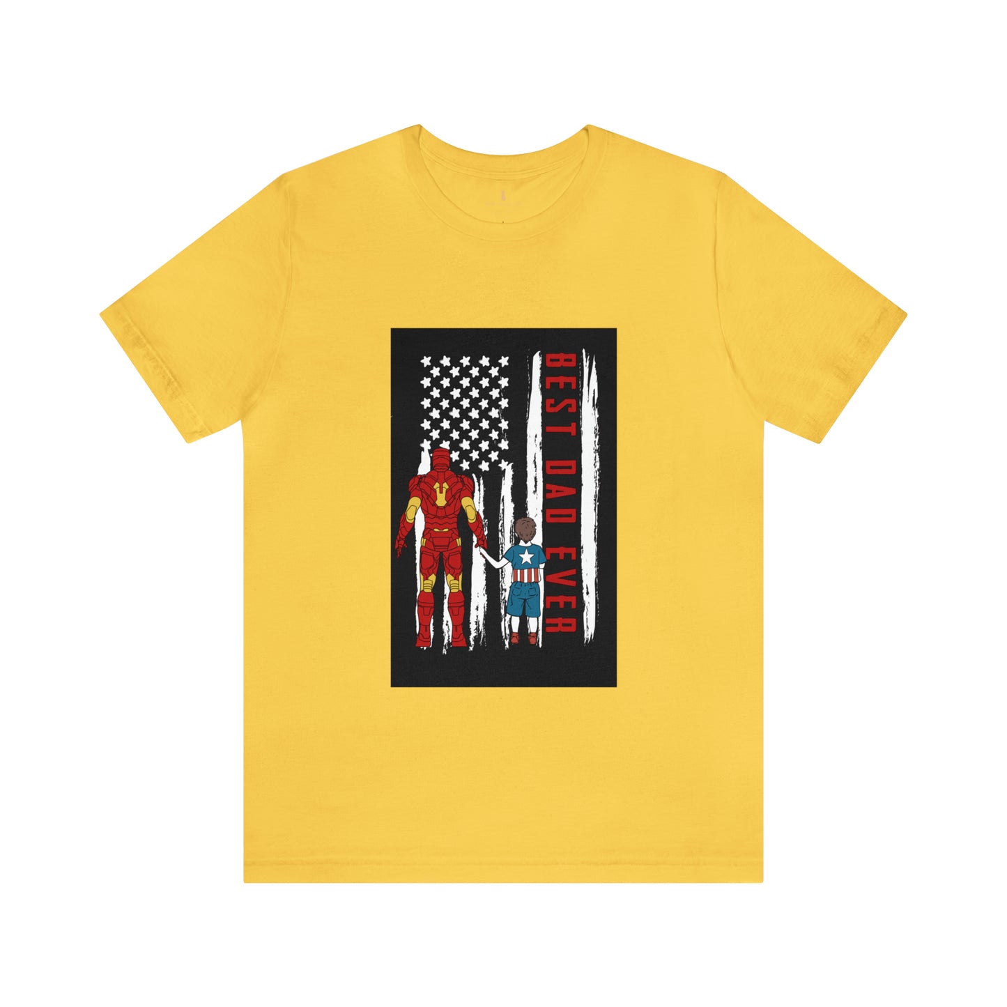 Best Dad Ever Superhero T-Shirt, Iron Man and Captain America