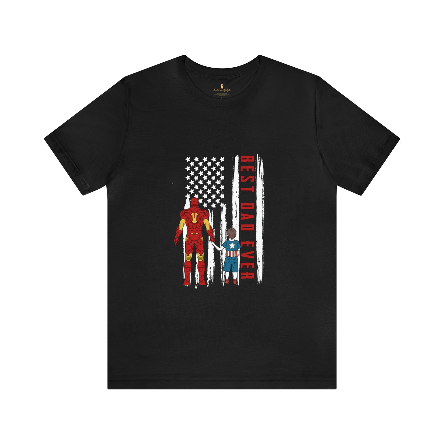 Best Dad Ever Superhero T-Shirt, Iron Man and Captain America