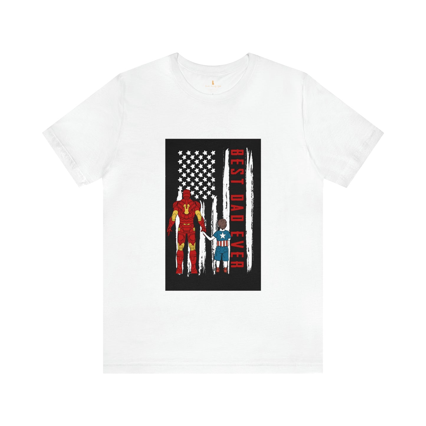 Best Dad Ever Superhero T-Shirt, Iron Man and Captain America