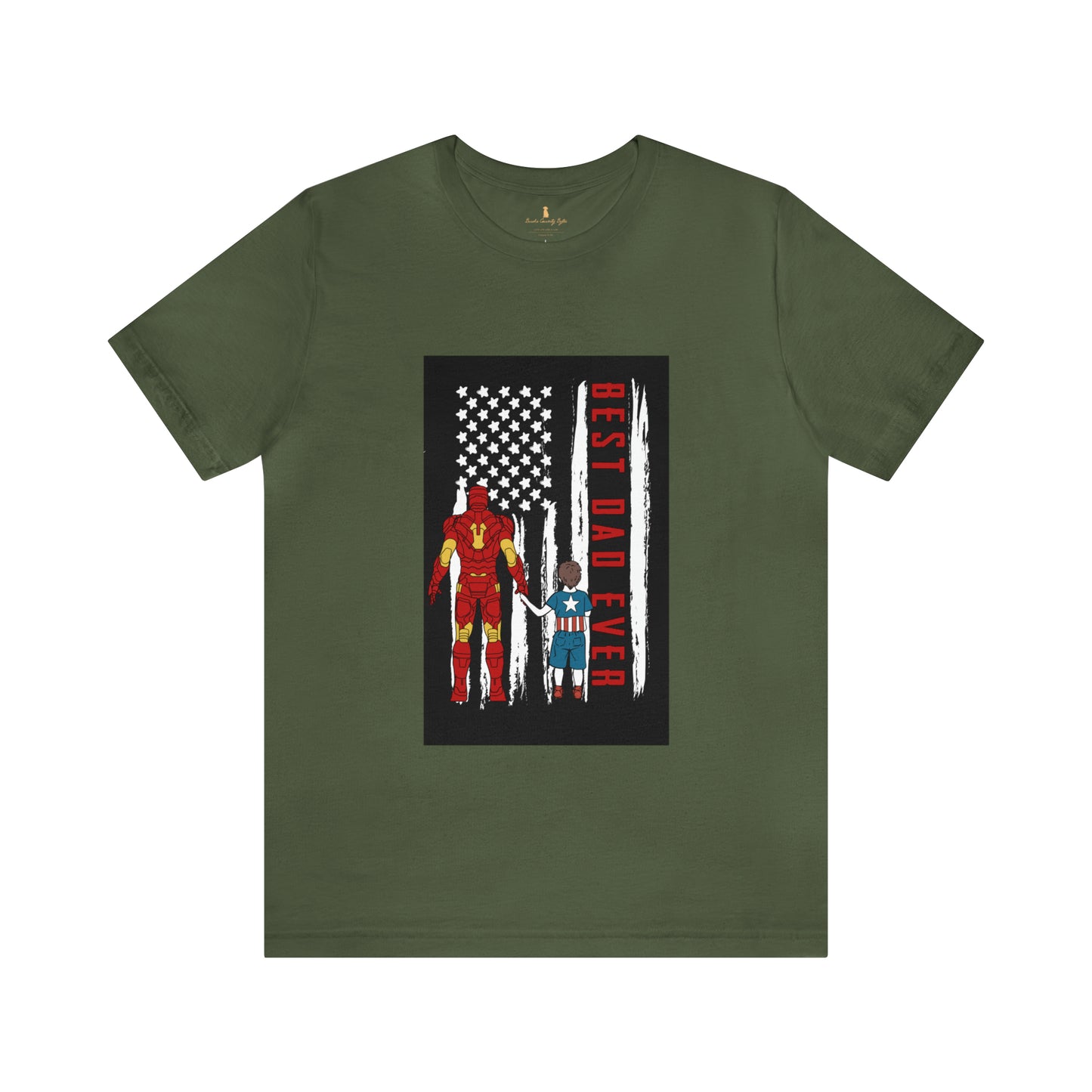 Best Dad Ever Superhero T-Shirt, Iron Man and Captain America