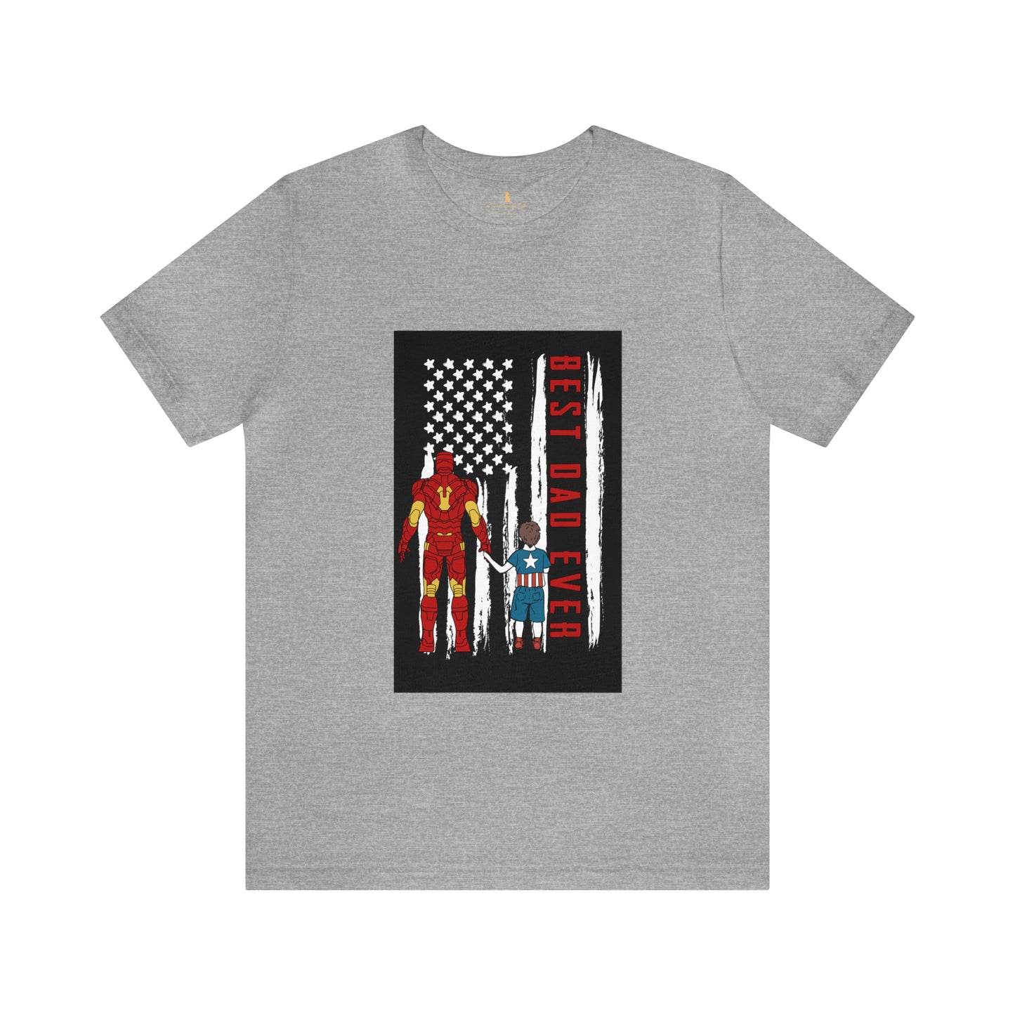 Best Dad Ever Superhero T-Shirt, Iron Man and Captain America